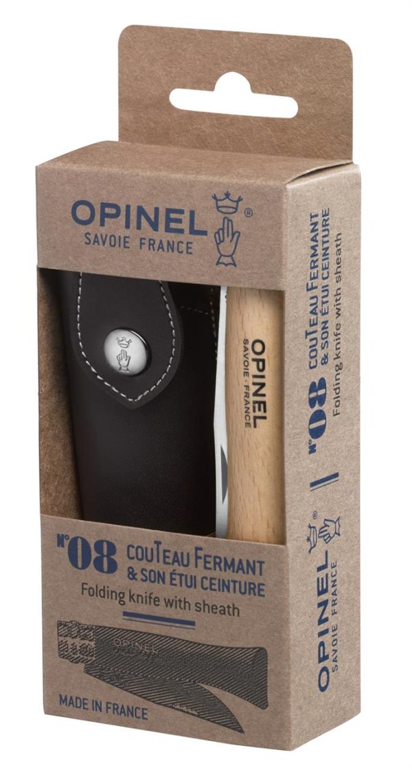Opinel No. 8 Stainless Steel Knife with Alpine Sport Sheath