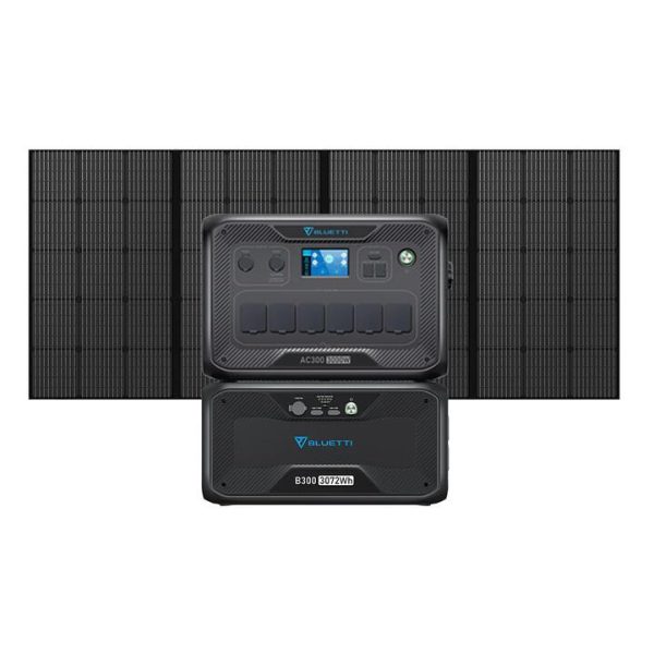 BLUETTI AC300 + 1*B300 + Solar Panels | Solar Generator Kit, AC300+1*B300+1*PV350 | 3000W, 3072Wh, 350W Solar Kit