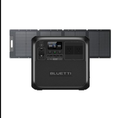 BLUETTI AC180 Portable Power Station | 1,800W 1,152Wh, AC180+PV120D | 1800W, 1152Wh, 120W Solar Kit