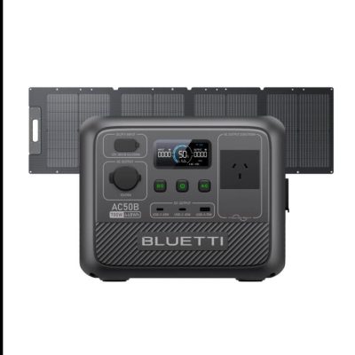 BLUETTI AC50B Portable Power Station | 700W 448Wh, AC50B+PV120D | 700W, 448Wh, 120W Solar Kit