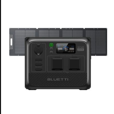 BLUETTI AC60 Portable Power Station | 600W 403Wh, AC60+PV120D | 600W, 403Wh, 120W Solar Kit