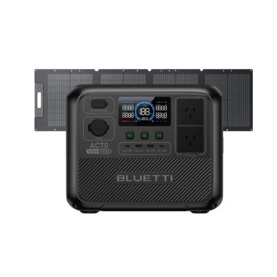 BLUETTI AC70: Unleash 1000W Power for Limitless Adventures, AC70+PV120D | 1000W, 768Wh, 120W Solar Kit