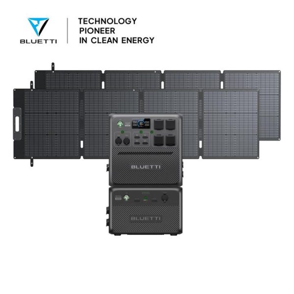 BLUETTI AC240 + B210 | Home Battery Backup, AC240+1*B210+2*SP200L | 2400W, 3686Wh, 400W Solar Kit