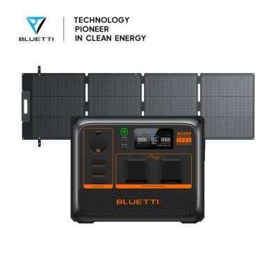 BLUETTI AC60P Portable Power Station | 600W 504Wh, AC60P+SP200L | 600W, 504Wh, 200W Solar Kit
