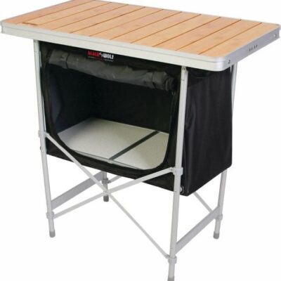 BlackWolf Folding Camp Cupboard Quick Fold For Hiking & Camping - Silver
