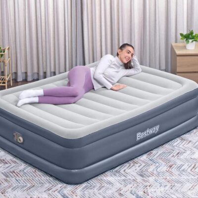 Bestway 2.03m x 1.52m x 51cm Tritech Air Inflatable Mattress Queen Built-in AC Pump