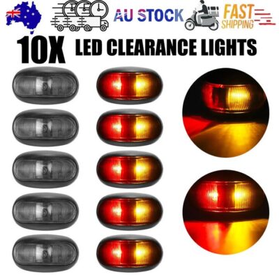 10X LED Clearance Lights Amber Red Side Marker Lamp Truck Trailer Caravan 12-24V