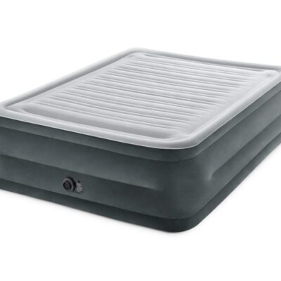INTEX Queen Dura-Beam Comfort Plush Air Mattress w/ Built-In USB Electric Pump 64418