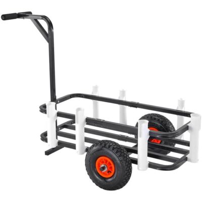 VEVOR Beach Fishing Cart, 91 kg Load Capacity, Fish and Marine Cart with Two 275 mm Big Wheels Rubber Balloon Tires for Sand, Heavy-Duty Steel Pier Wa