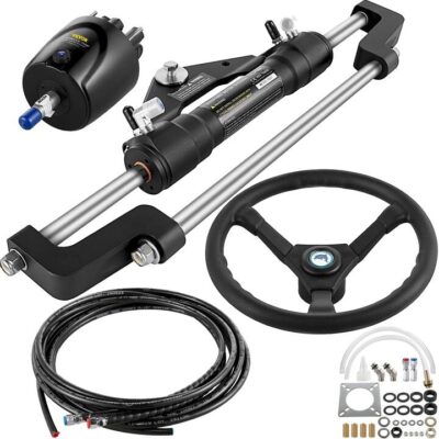 VEVOR Hydraulic Boat Steering Kit, 300HP Hydraulic Steering Kit Helm Pump, Hydraulic Outboard Steeing Kit with 4267 mm Hydraulic Steering Hose for Boa