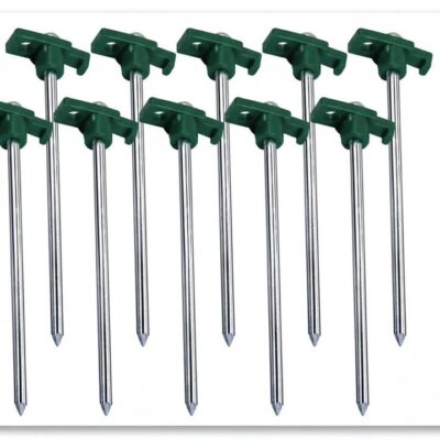 Heavy-Duty Storm Proof 10 Pack Galvanized Steel Rust Proof Tent Pegs